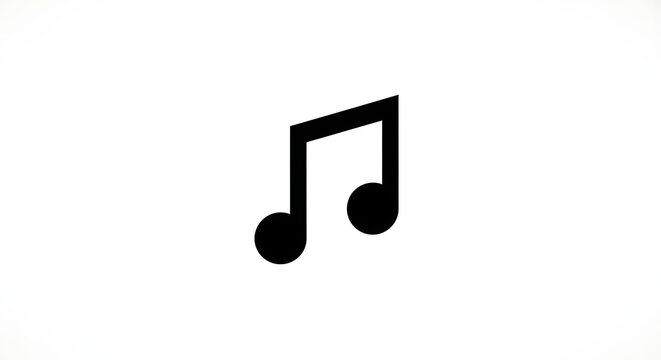 Black eighth note on white background