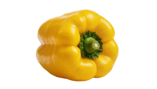 Yellow bell pepper with green stem
