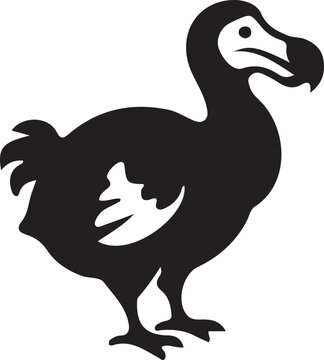 Black and white dodo bird illustration