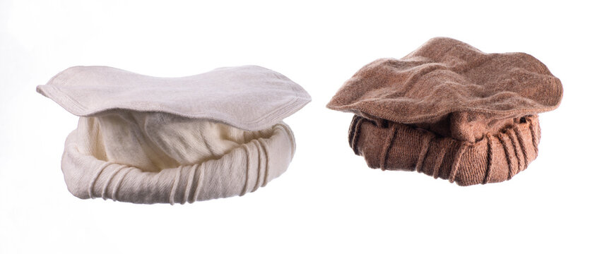 Afghan wool headdress isolated on white background