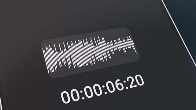 Video animation of a voice message on a smartphone screen - the voice message is currently being recorded.