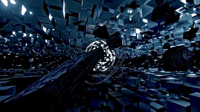 Monochrome Shockwave Core Field 4K Sci-Fi VJ Loop