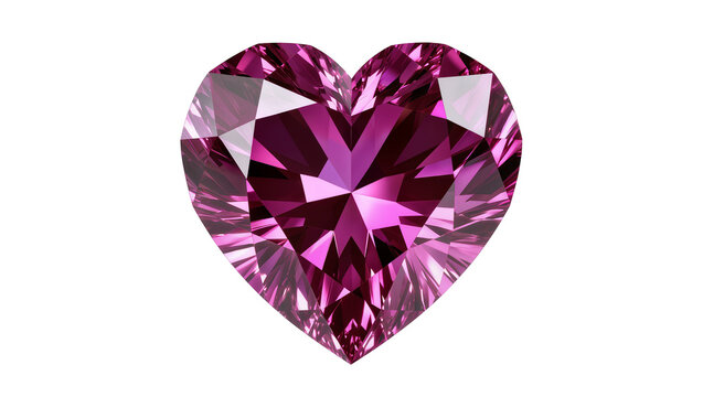 Heart shape faceted pink gemstone