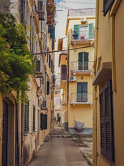 Fototapeta premium street in the old town of corfu Greece