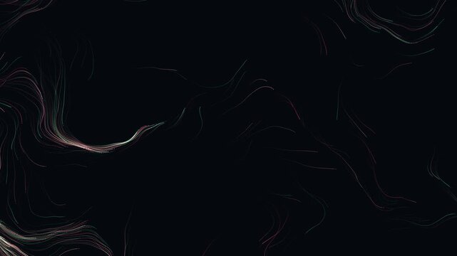 Procedural art subtle flowing light streaks against a dark black background ideal for technology or abstract backgrounds in digital design projects.