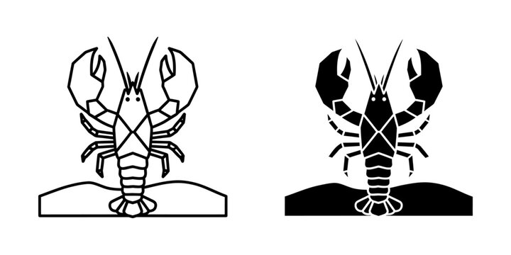 Lobster icon set crustacean vector illustration crustacean shellfish illustration wildlife restaurant crayfish creature underwater