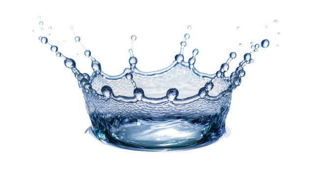 Blue water splash crown shape with droplets