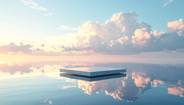 Floating Platform Above Calm Sea