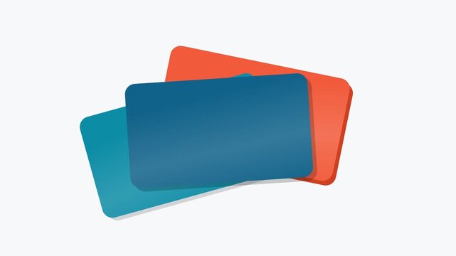Set of Three Colorful Blank Plastic Card Mockups