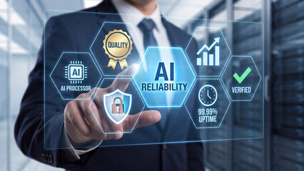 Obraz premium AI reliability framework for quality assurance uptime verification and secure processor performance monitoring in enterprise machine learning infrastructure