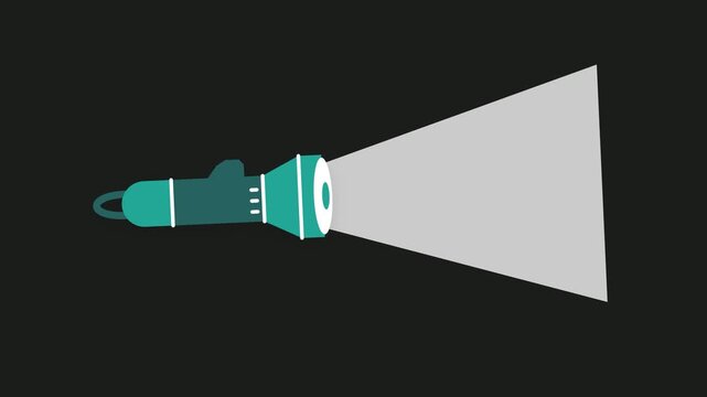 Flashlight Shining Bright Beam in Darkness Illustration