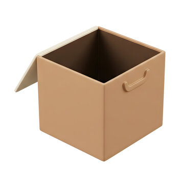 Open Cardboard Box Isolated on Transparent Background