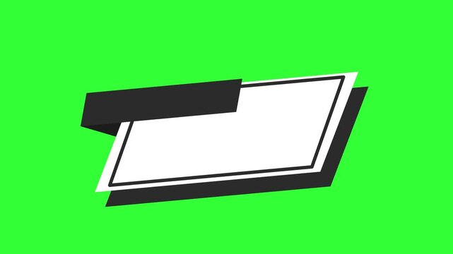 Minimalist Black and White Lower Third Banner on Green Screen
