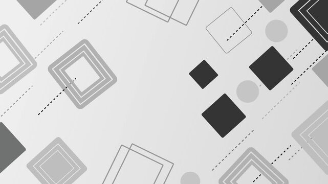Abstract geometric background with overlapping squares and circles animation