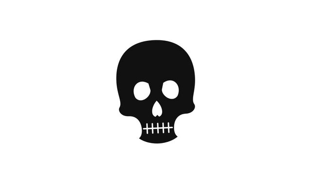 Minimalist Black Skull Silhouette on White
