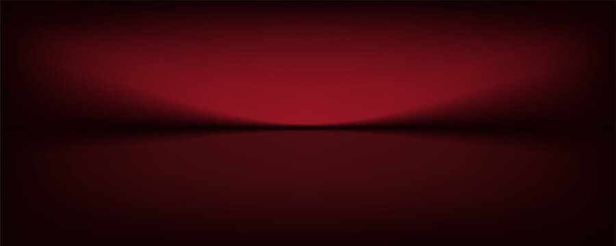 Abstract gradient podium background. Empty red 3D studio background. Clean scene for product presentation mockup template. eps 10