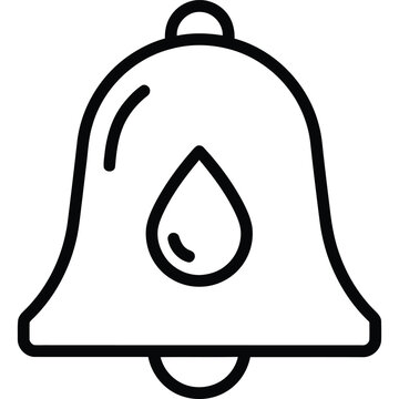 Skincare Reminder Bell Line Icon - Beauty Notification Outline Vector Symbol