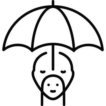 Baby Skin Protection Line Icon - Infant Skincare Outline Vector Symbol