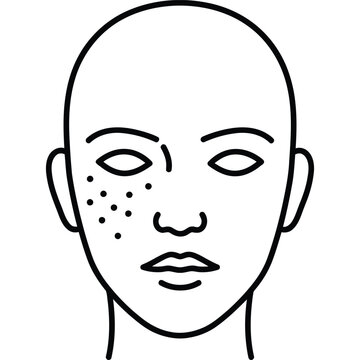 Acne Treatment Line Icon - Facial Blemish Care Outline Vector Symbol
