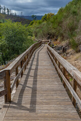 Fototapeta premium Wooden walkways along River Vez