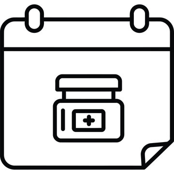 Cosmetic Expiration Calendar Line Icon - Skincare Product Reminder Outline Vector