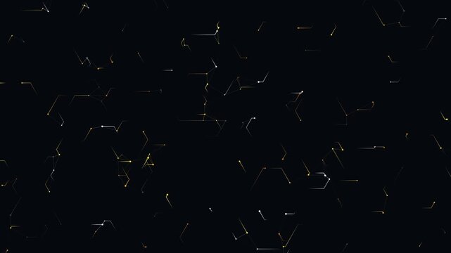 Procedural art suitable for futuristic design projects, presentations, science fiction themes. Glowing white lines in infinite digital space background. Bright and modern.
