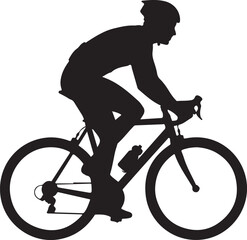 Obraz premium Cycling silhouette, bicycle rider icon, black cyclist, bike vector