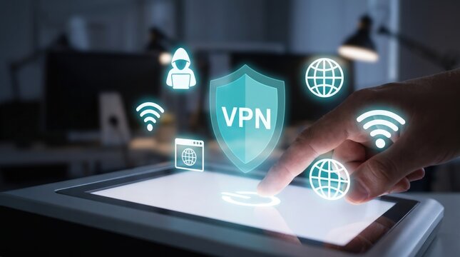 Secure VPN Data Privacy Management: Encrypted Incognito Browsing, Secure Wireless Wi-Fi Network Connection Protection, and Anonymous Cyber Security Access Operations Using Digital Switch Interface