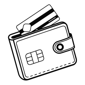minimal black and white vector icon of digital wal