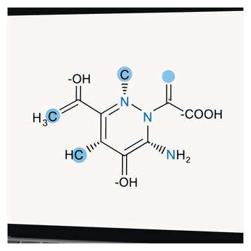 Chemical Structure of Cytosine Vector Illustration