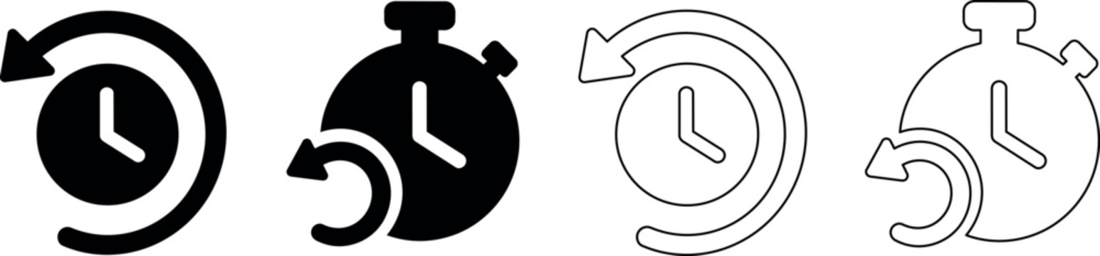 Clock with circular arrow icon representing time rewind or history
