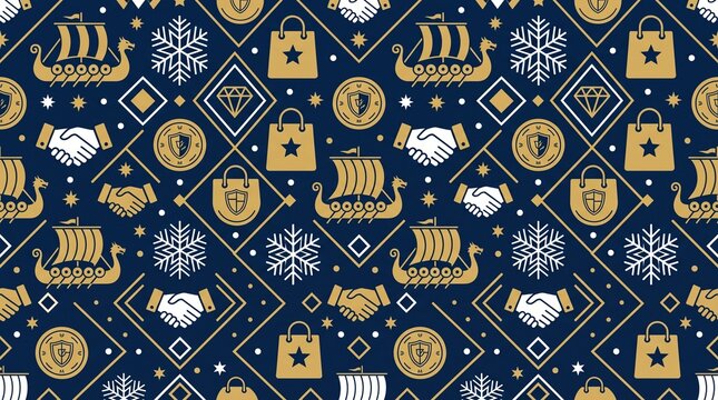 Seamless Nordic Commerce Pattern Design