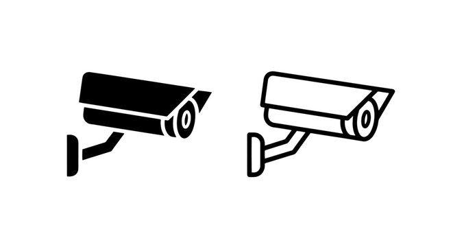 Security surveillance camera icons for cctv systems with security