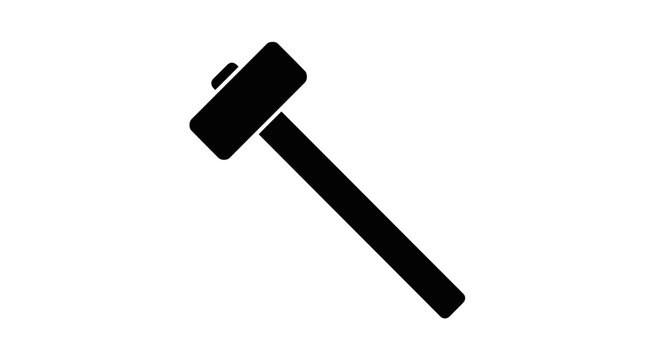Heavy sledgehammer silhouette demolition tool.