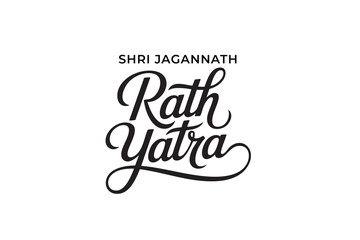 Obraz premium Rath Yatra Typography Vector Illustration