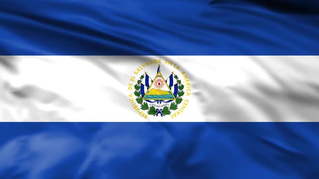 national flag of el salvador waving in wind 4k loopable.