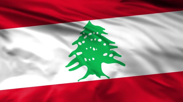 lebanon national flag waving in wind 4k loopable, lebanon flag animation loop with alpha channel.