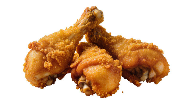 Crispy golden fried chicken drumsticks and thighs