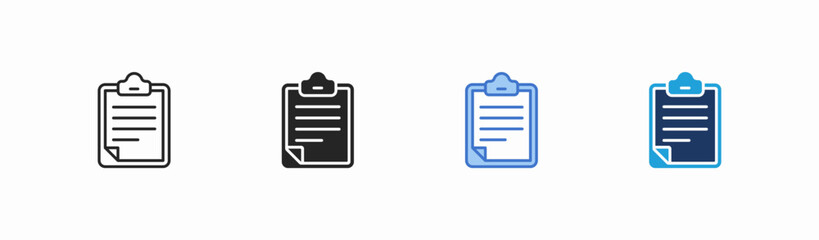 Obraz premium Set of clipboard icon collection in multiple style. Icon suitable for web and mobile application