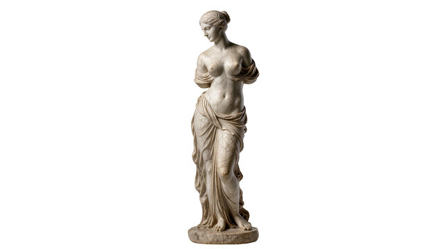 Marble statue of Venus de Milo with draped cloth