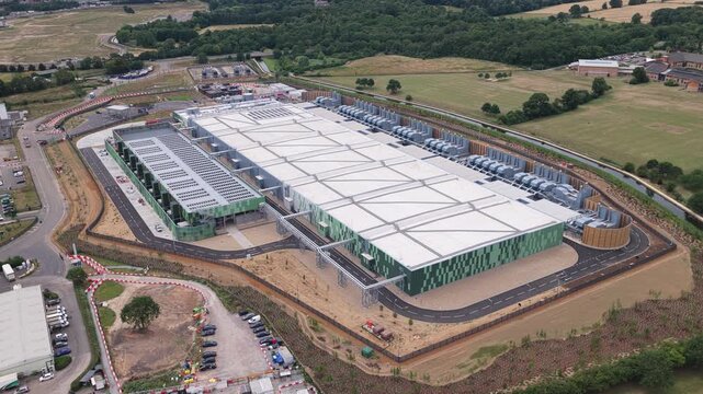 Data Center Campus Construction Progress Aerial View