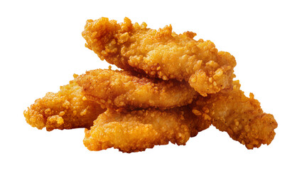 Crispy golden fried chicken tenders stack © Johanna