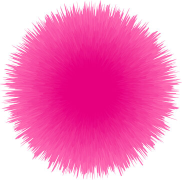 Abstract pink fluffy fur ball circle graphic element vector