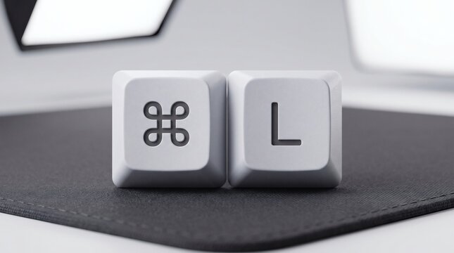 Apple Command L Shortcut Keycaps on Desk Mat