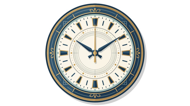 Vintage Decorative Wall Clock Vector Illustration