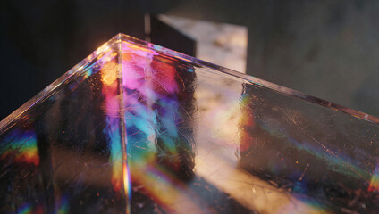 Naklejka premium Colorful Reflections on a Crystal Prism