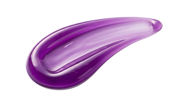 Glossy Purple Liquid Serum Swipe in Isolated Close-Up View