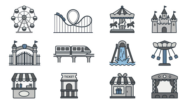 amusement park rides and attractions.