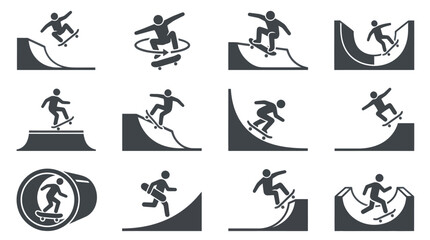 Black and white skateboarder performing tricks. © Asep