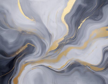 grey liquid marbled watercolor background with golden lines pastel luxury monochrome fluid epoxy rubber drawing effect